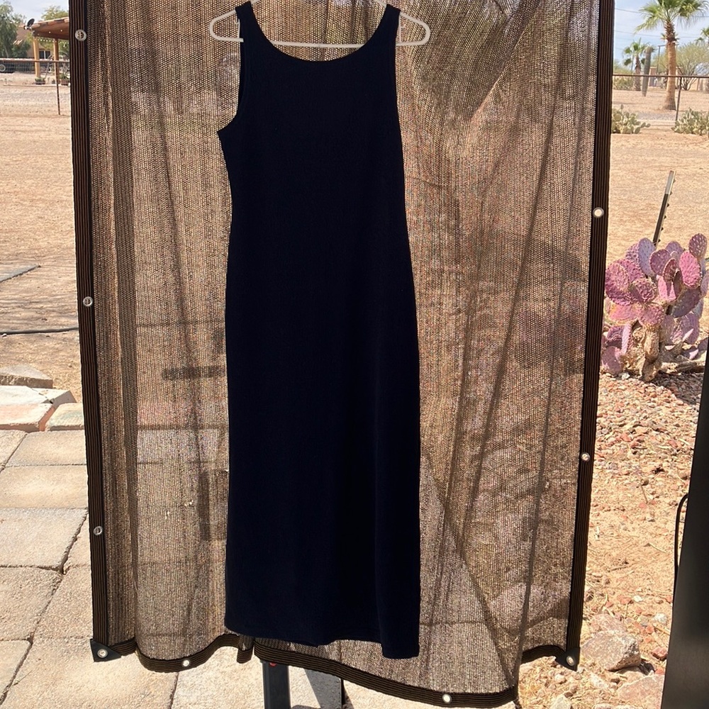 Blue Sleeveless Maxi Sheath Dress for Cocktai